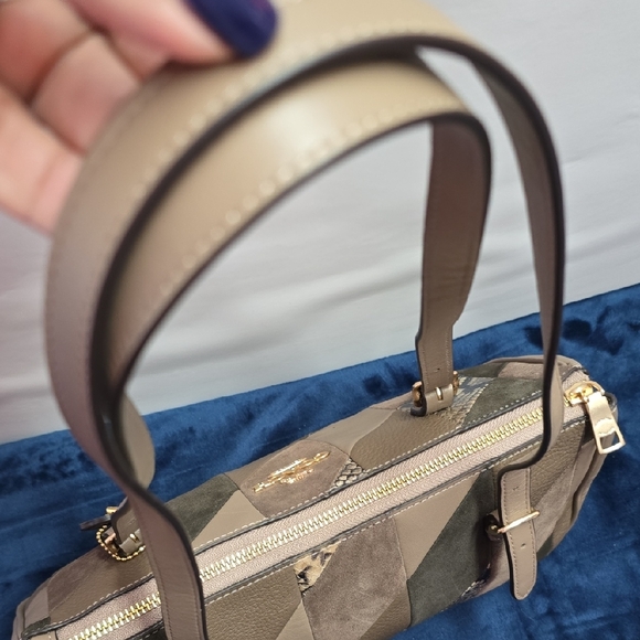 Coach Patchwork Shoulder Bag - Green, Gray, and Brown - Picture 3 of 9